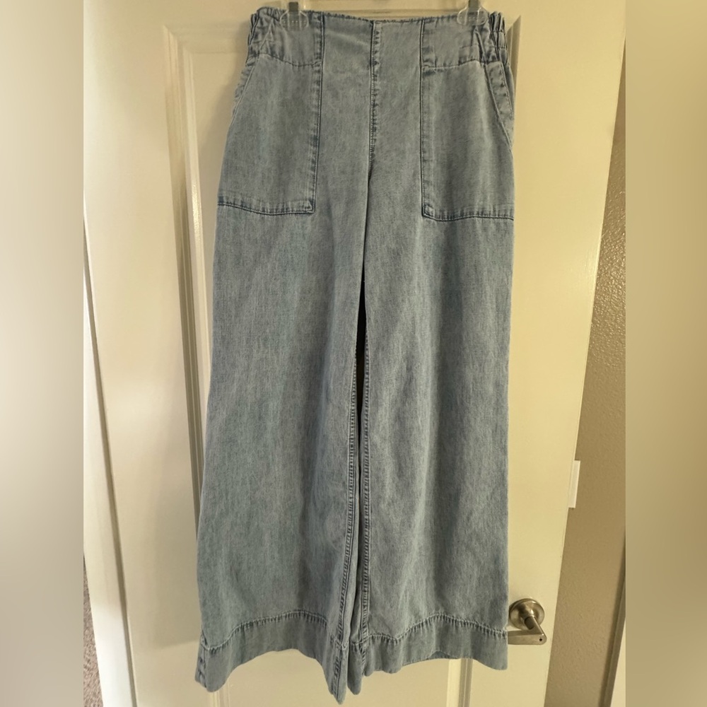 Free People Light Blue Wide Leg Flare Jeans Size Small/Petite